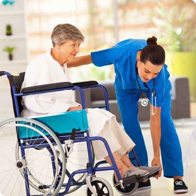 Support worker assisting a participant at home